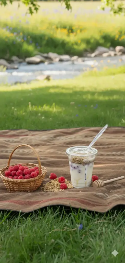 Organic Raspberry Honey Raw Yogurt Granola Parfait